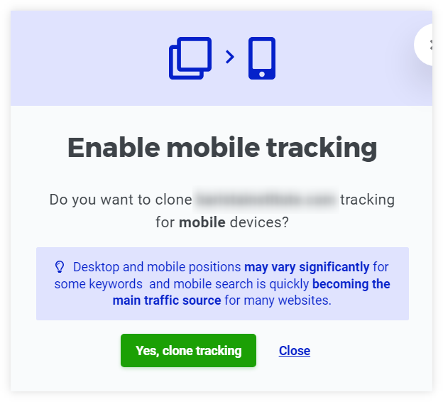 SERPWatcher - tracking keywords for mobile search - example - step 4