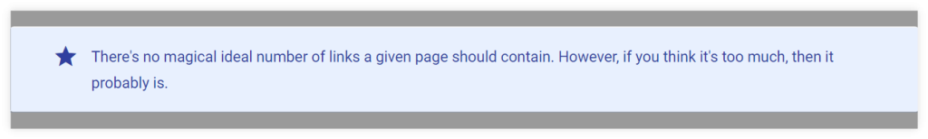 Quote from Google Search Central: "There's no magical ideal number of links a given page should contain. However, if you think it's too much, then it probably is."